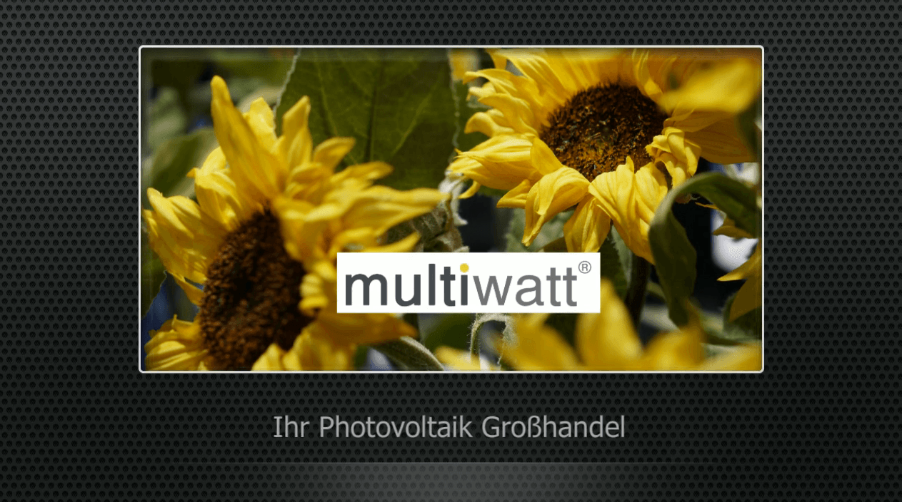 Screenshot multiwatt® Photovoltaik Großhandel Imagefilm